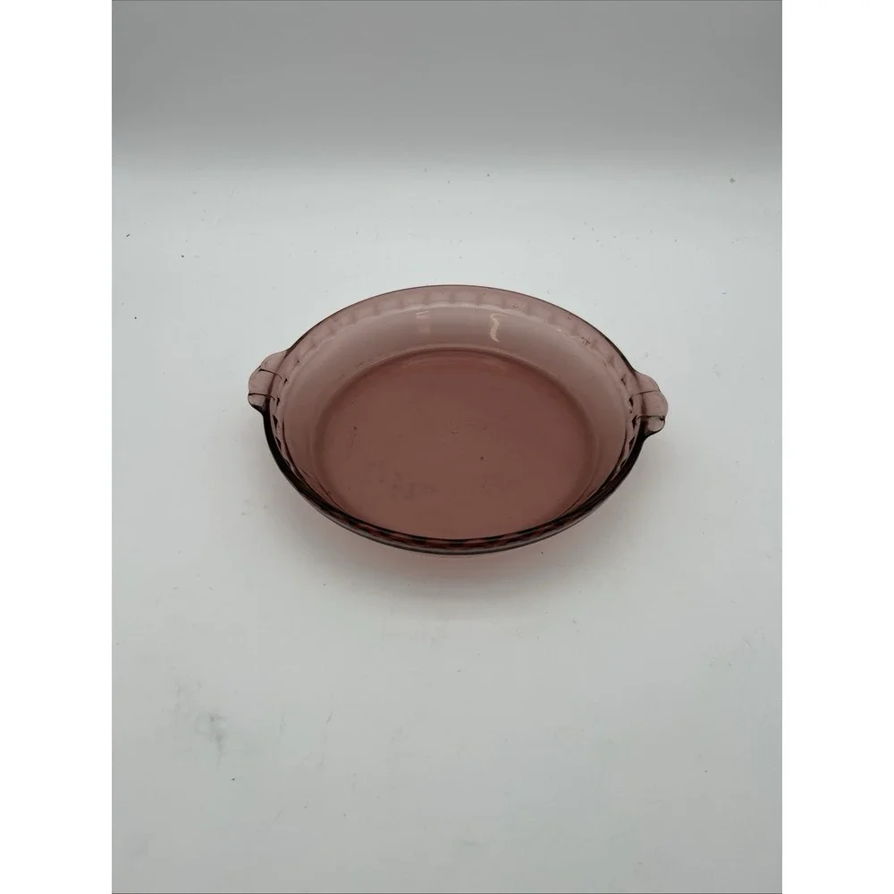 Vintage Pyrex Corning Ware Vision Fluted Cranberry #229 DEEP DISH PIE PAN 10
